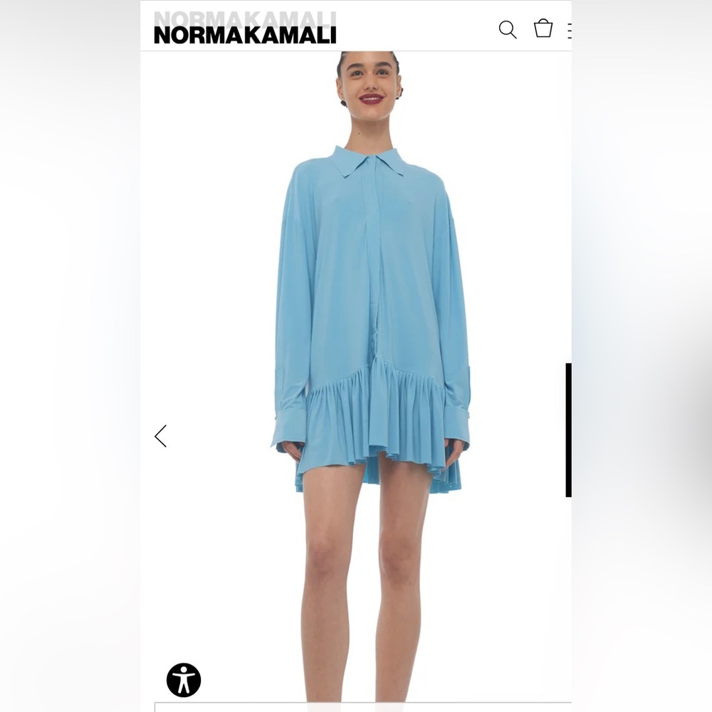 Norma Kamali Sky Blue Collared Dress